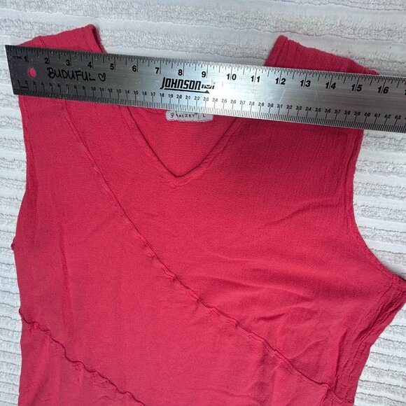 Gauzey Women's V-Neck Sleeveless Asymmetric V. Joyce Dress Pink Size Large New - Picture 7 of 10